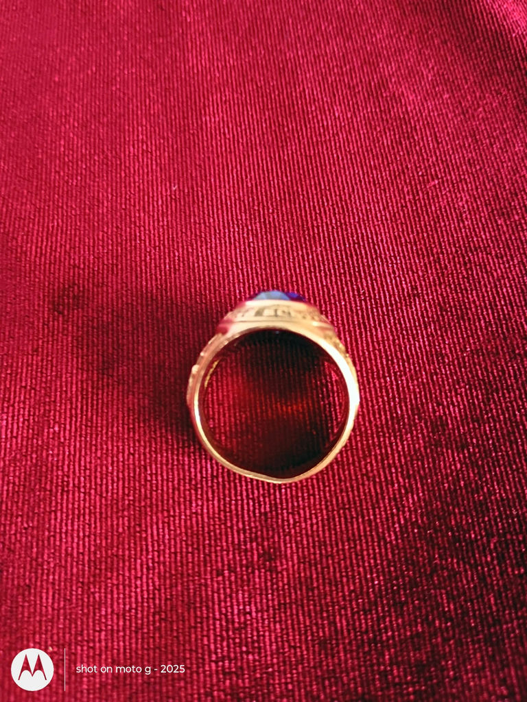 Gold 14k Ring with Blue Stone - image 2 of 6