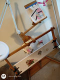 Wooden Floor Standing Needlework Frame with Magnifying Lamp - thumbnail 4 of 6