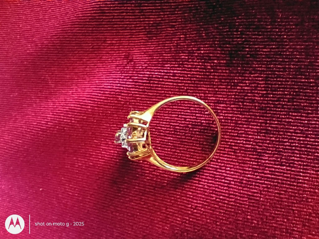 Gold-Tone Ring with Red and Clear Stones - image 3 of 4