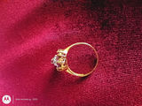 Gold-Tone Ring with Red and Clear Stones - thumbnail 3 of 4