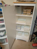 White Storage Cabinet with Metal Shelving and Kitchen Accessories - thumbnail 3 of 4
