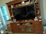 Wood Entertainment Center with Shelving and Cabinets - thumbnail 4 of 13