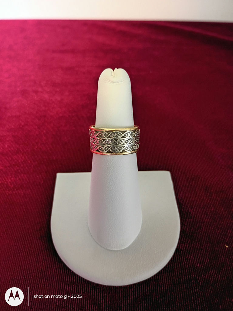 14K Gold Patterned Band Ring - image 1 of 6