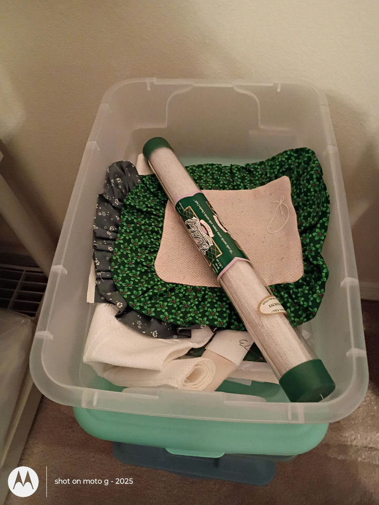 Plastic Storage Bins with Assorted Craft Supplies and Small Household Items - image 5 of 7