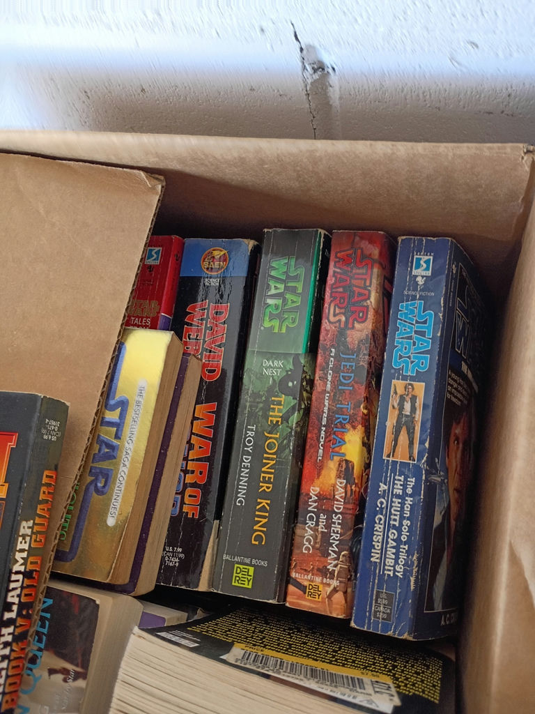 Box of Science Fiction and Star Wars Paperback Books - image 1 of 4