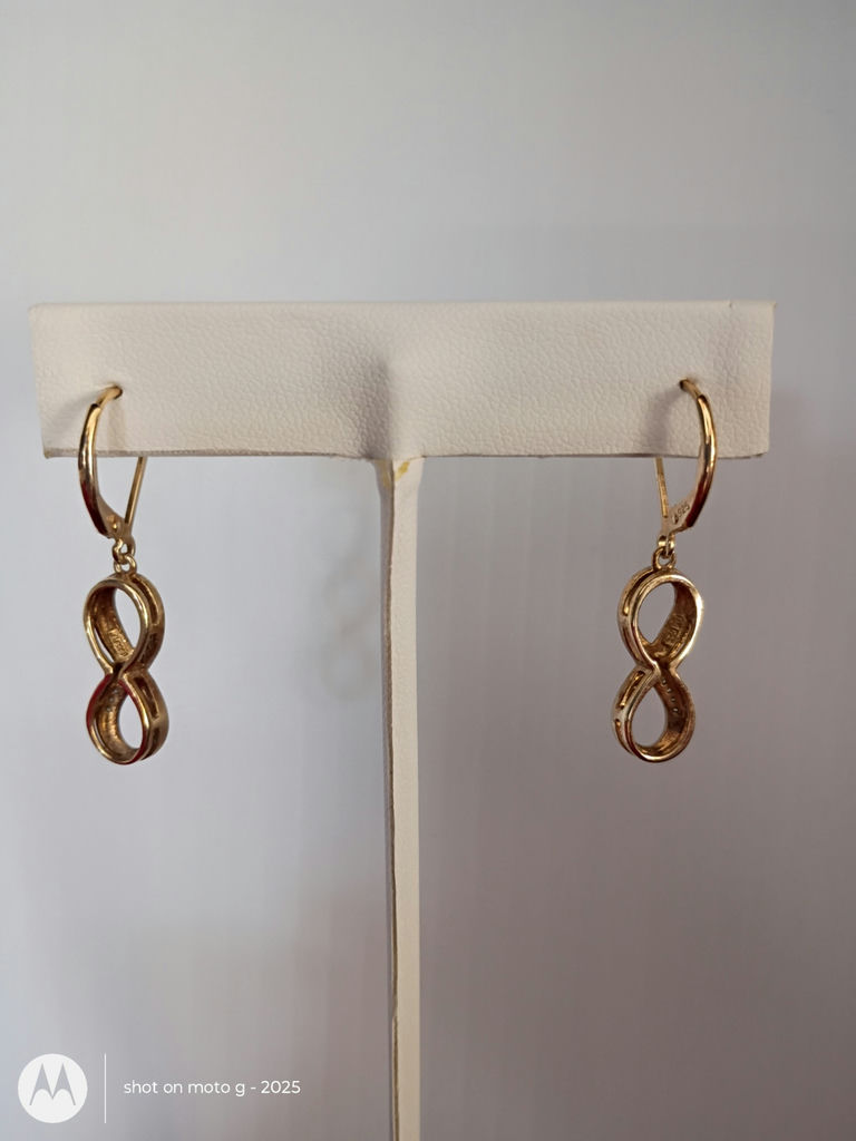 14K Gold Infinity Drop Earrings - image 4 of 6