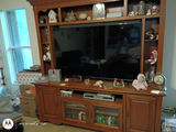 Wood Entertainment Center with Shelving and Cabinets - thumbnail 3 of 13