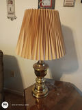 Brass Table Lamps with Pleated Shades - thumbnail 6 of 8