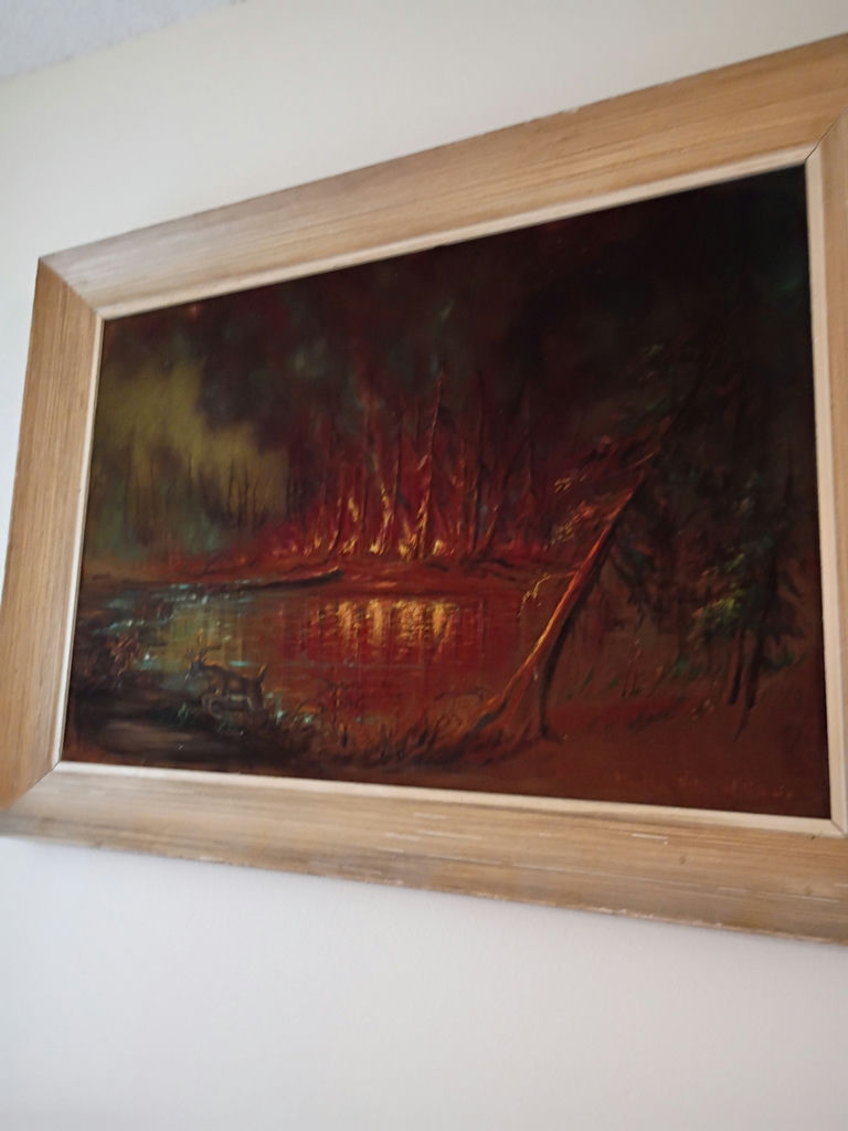 Framed Landscape Painting - image 1 of 3