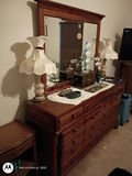 Wooden Dresser with Framed Mirror - thumbnail 1 of 1