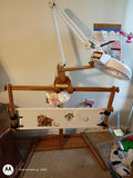 Wooden Floor Standing Needlework Frame with Magnifying Lamp - thumbnail 1 of 6