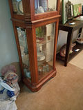 Tall Wood and Glass Curio Display Cabinet - thumbnail 3 of 6