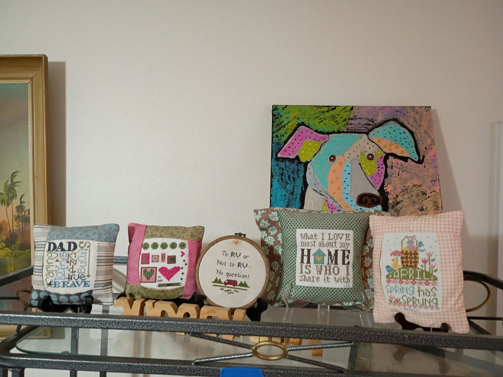 Assorted Handmade Decorative Pillows, Cross-Stitch Decor, and Wall Art - image 1 of 15