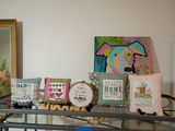 Assorted Handmade Decorative Pillows, Cross-Stitch Decor, and Wall Art - thumbnail 1 of 15