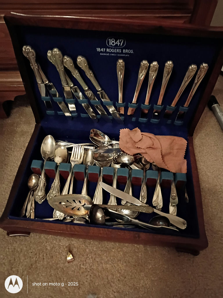 1847 Rogers Bros. Silverware Set in Wooden Storage Case - image 1 of 2