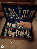 1847 Rogers Bros. Silverware Set in Wooden Storage Case - thumbnail 1 of 2