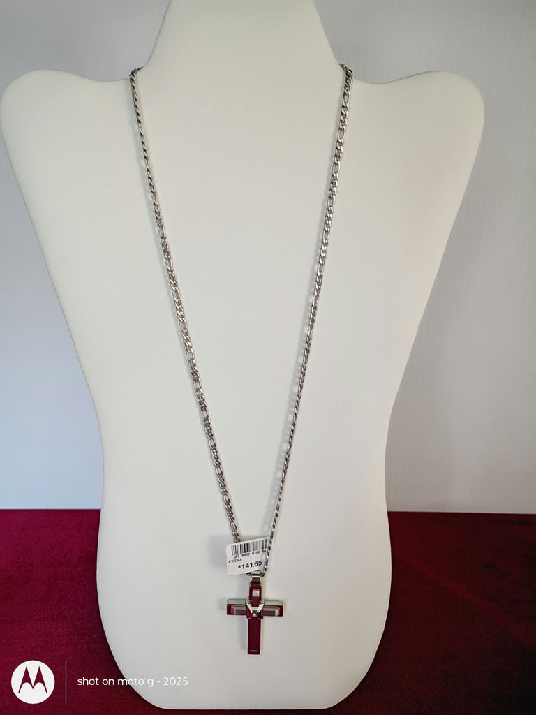 Stainless Steel Cross Pendant Necklace - image 3 of 6