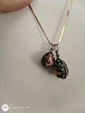 Gold 14k Necklace with Two Decorative Egg Charms - thumbnail 3 of 5