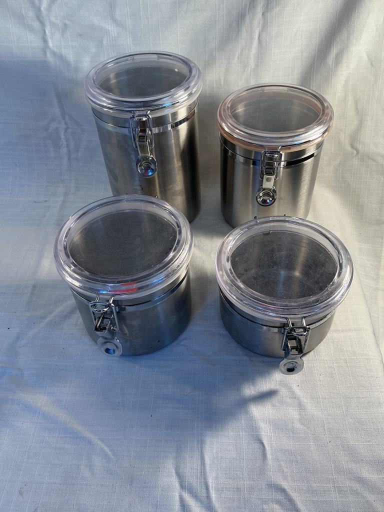 Stainless steel kitchen canisters and strainers.  - image 4 of 6