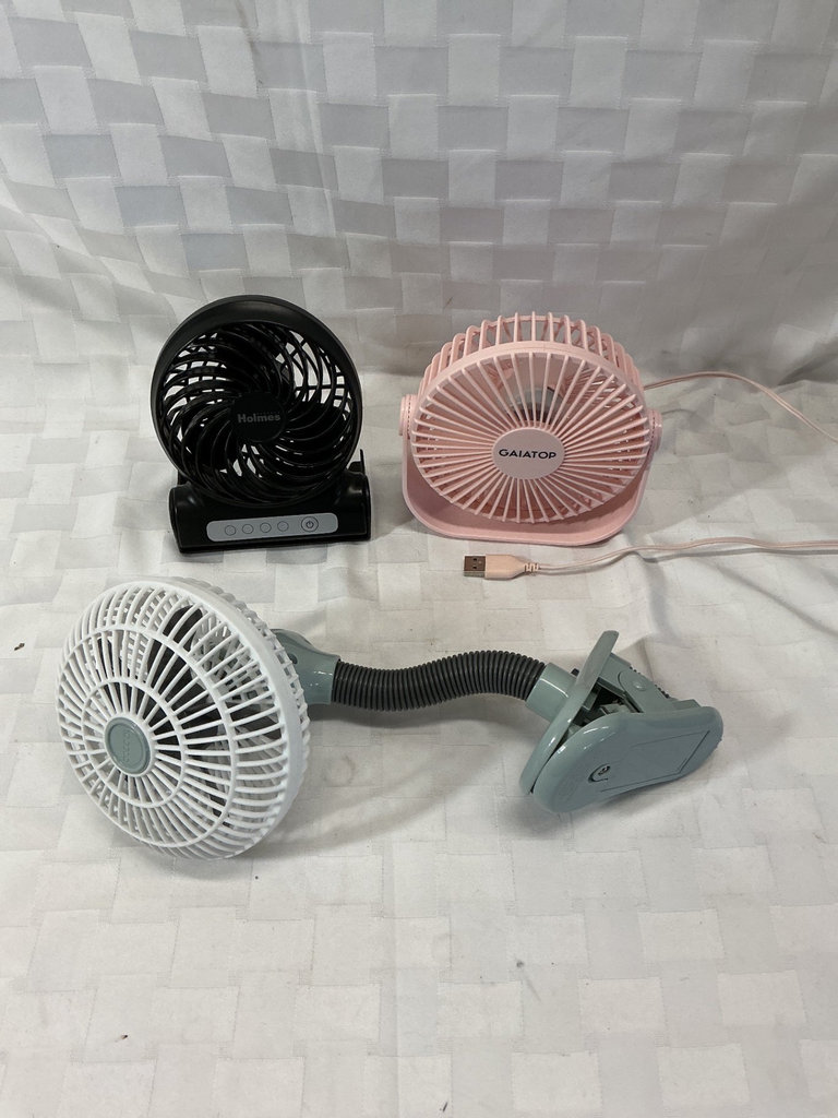 Two Lasko high-velocity tower fans with assorted portable fans - image 3 of 4