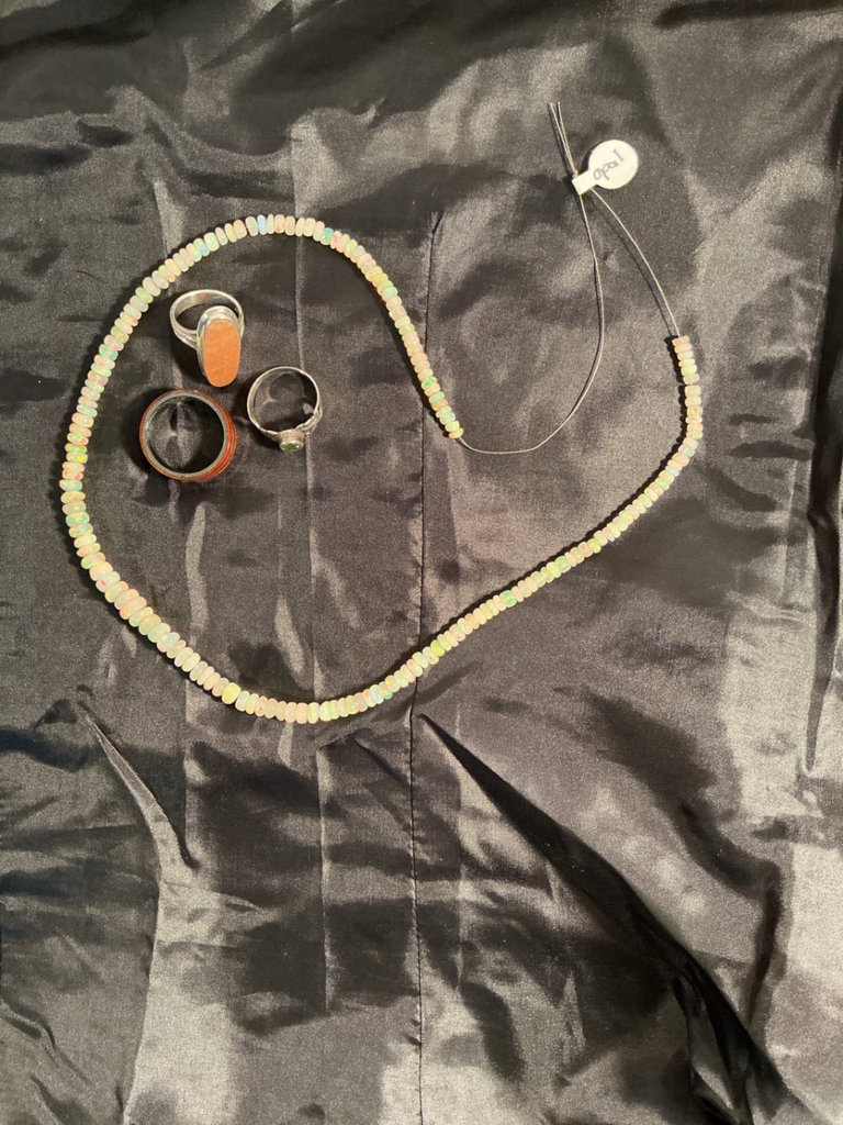 Opal beads and rings - image 3 of 5