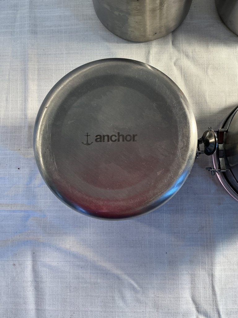 Stainless steel kitchen canisters and strainers.  - image 5 of 6