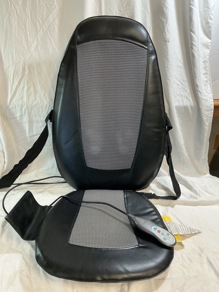 Massage chair cushion set with remote and blue-gray orthopedic supports - image 2 of 5