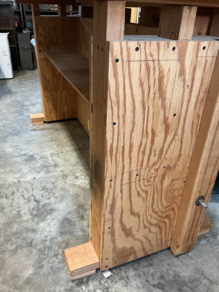 Large wooden workbench with peg-slot edge - image 3 of 4