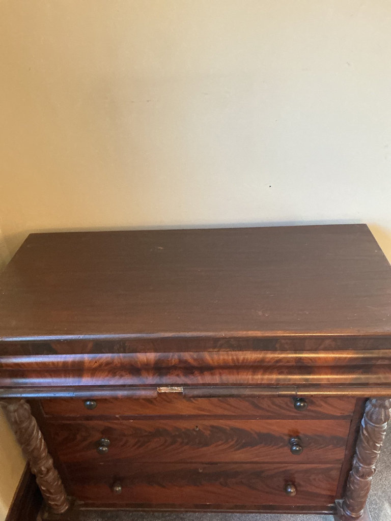 Antique wooden dresser with ornate carved columns  - image 4 of 5