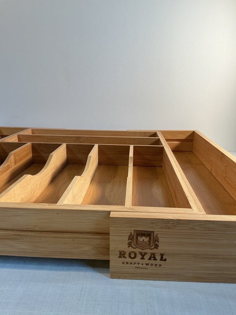 Royal Craft-Wood wooden cutlery tray with stainless steel flatware - image 1 of 9