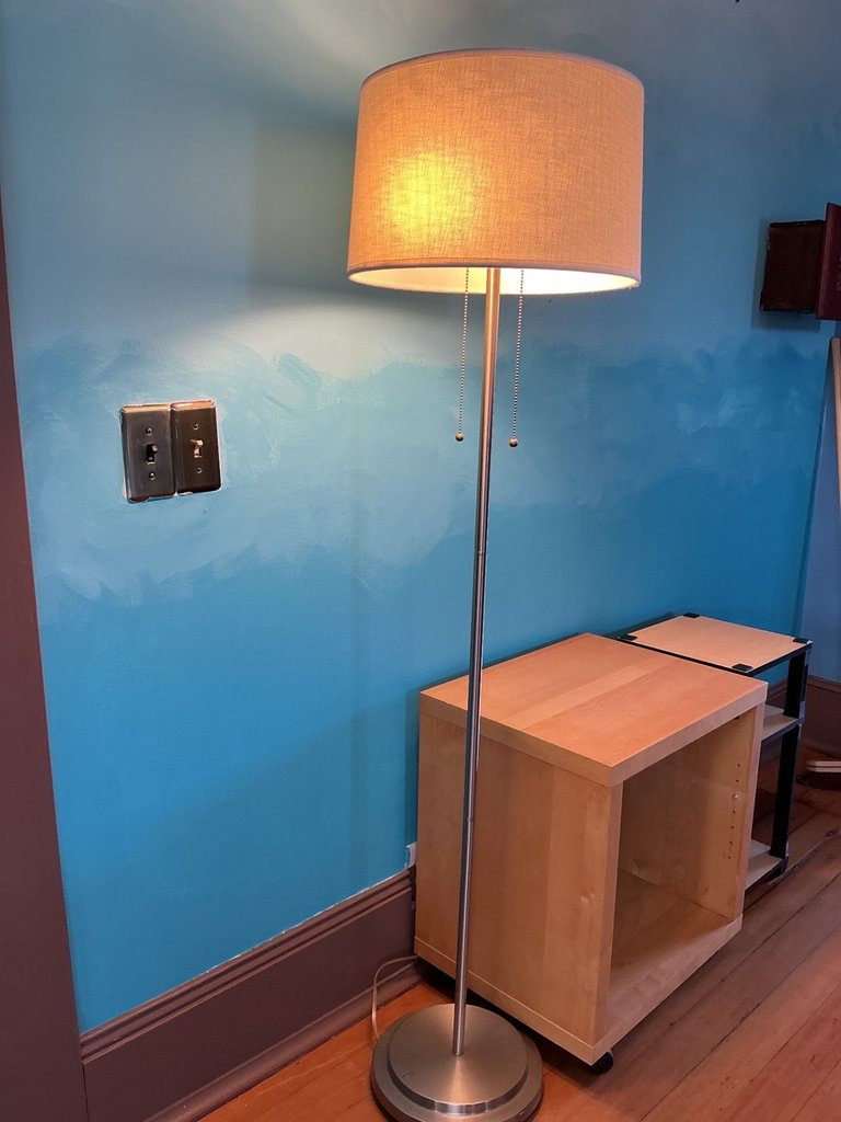 Pair of floor lamps and assorted wooden furniture - image 5 of 6