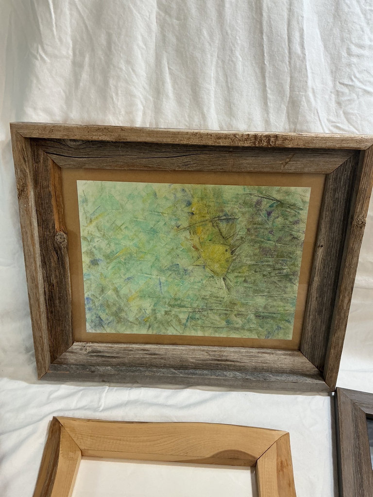 Framed Art Collection: Hawk, Brain Diagram, Botanical Print, and Abstract Green Piece - image 5 of 6