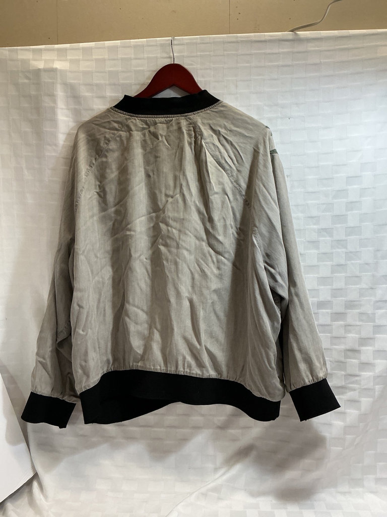 Embroidered kimono-style robe, silk bomber jacket, and pink satin shirt. - image 7 of 9