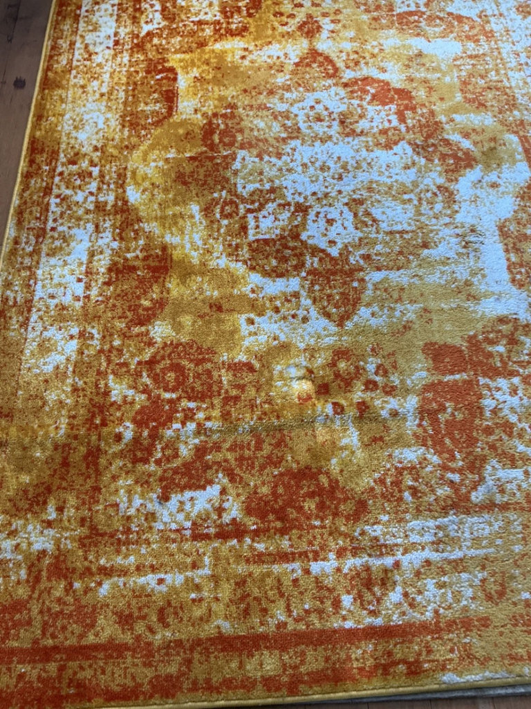 Monaco Collection yellow distressed area rug - image 3 of 5