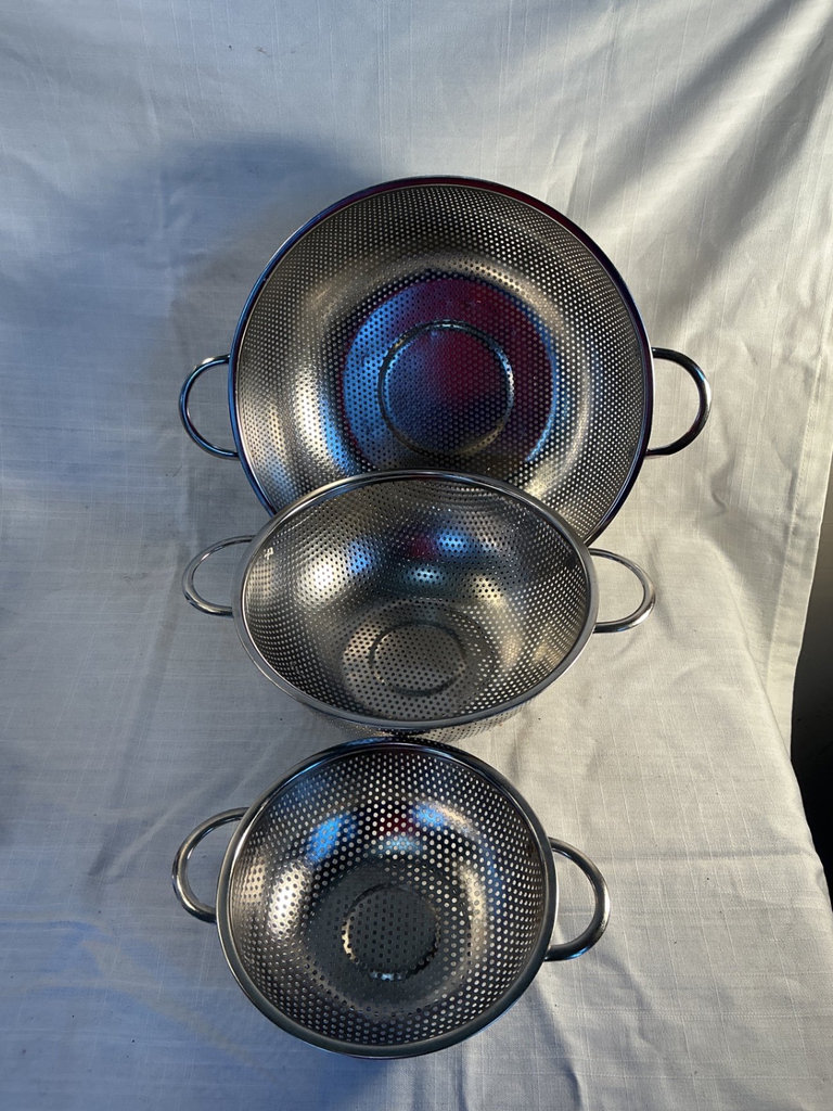 Stainless steel kitchen canisters and strainers.  - image 2 of 6