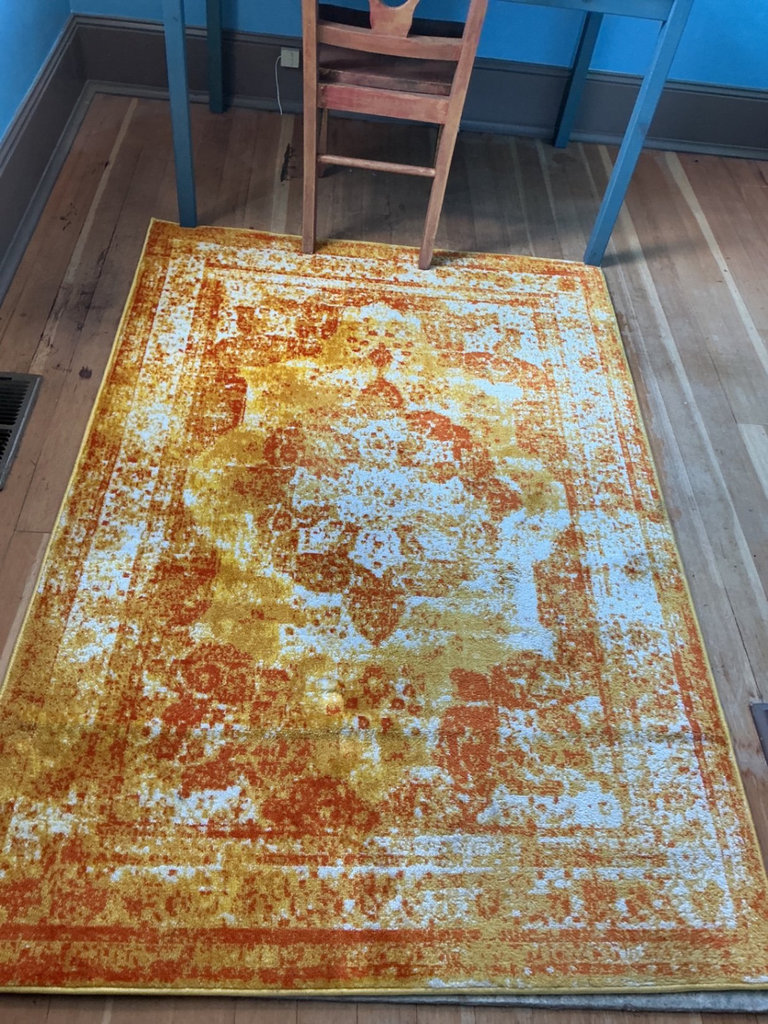 Monaco Collection yellow distressed area rug - image 1 of 5