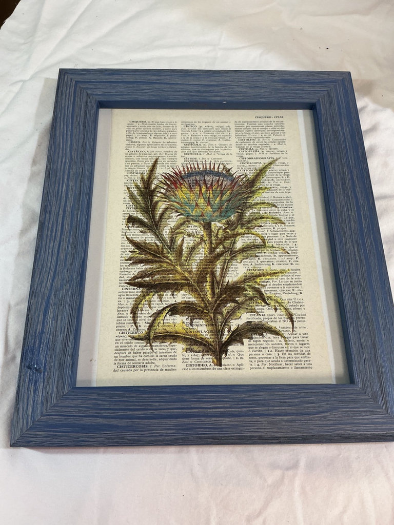 Framed Art Collection: Hawk, Brain Diagram, Botanical Print, and Abstract Green Piece - image 4 of 6