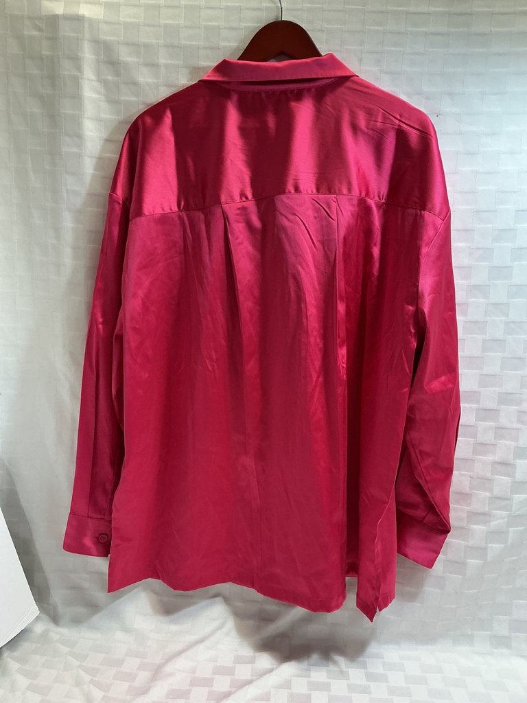 Embroidered kimono-style robe, silk bomber jacket, and pink satin shirt. - image 8 of 9