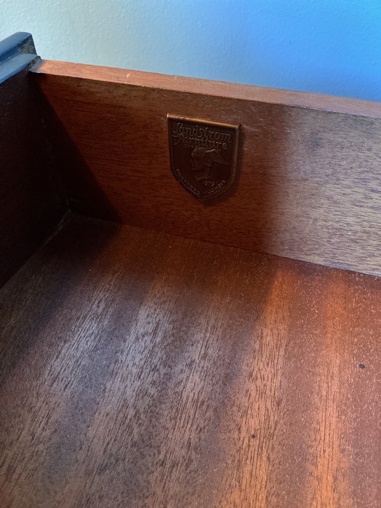 Dark wood secretary desk with matching chair - image 6 of 7