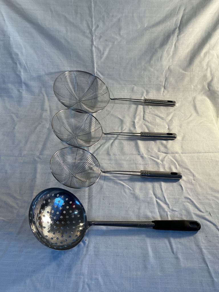 Stainless steel kitchen canisters and strainers.  - image 3 of 6