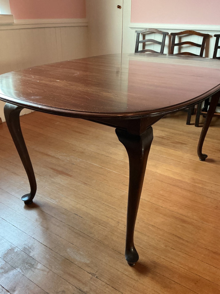 Ethan Allen oval dining table with two leaves and four ladder-back chairs - image 7 of 7
