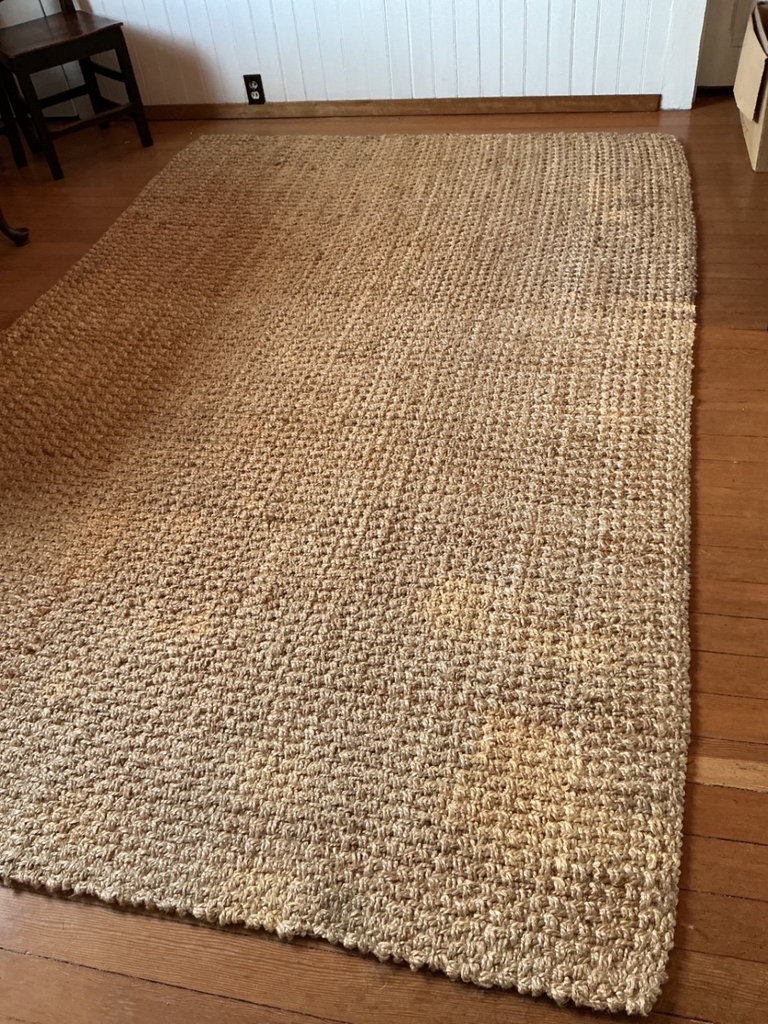 Beige rectangular textured woven area rug - image 1 of 3