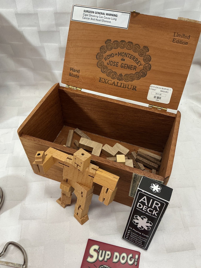 Math-themed clock, slide rule, and vintage desk toys - image 5 of 6