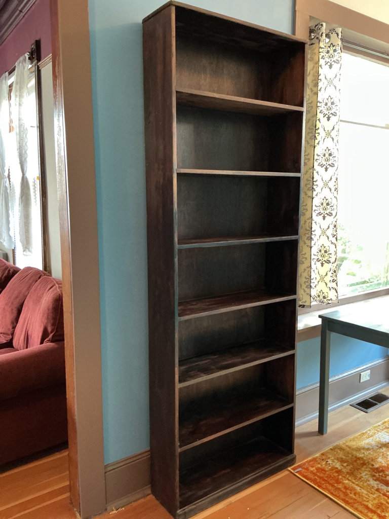 Tall dark wooden bookshelf - image 2 of 3