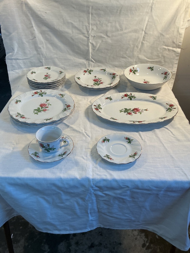 Lynns Victorian Rose Floral China Dinnerware Set - image 1 of 6