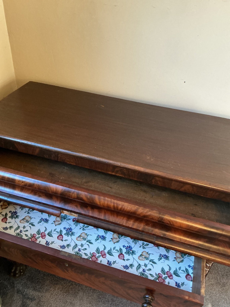 Antique wooden dresser with ornate carved columns  - image 2 of 5
