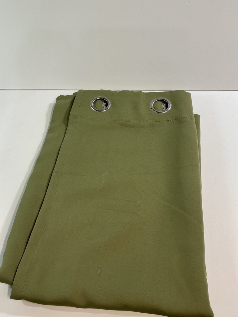Teal and olive green curtain panels - image 3 of 4
