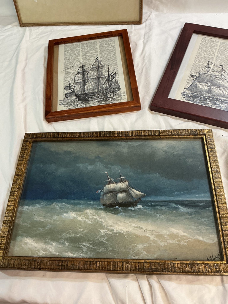 Framed maritime and coastal artworks - image 3 of 7