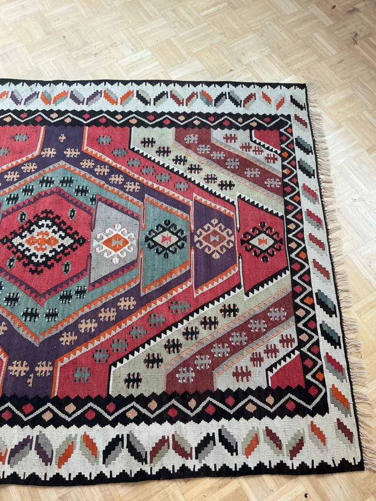 Hand woven wool KILIM rug.  - image 2 of 5