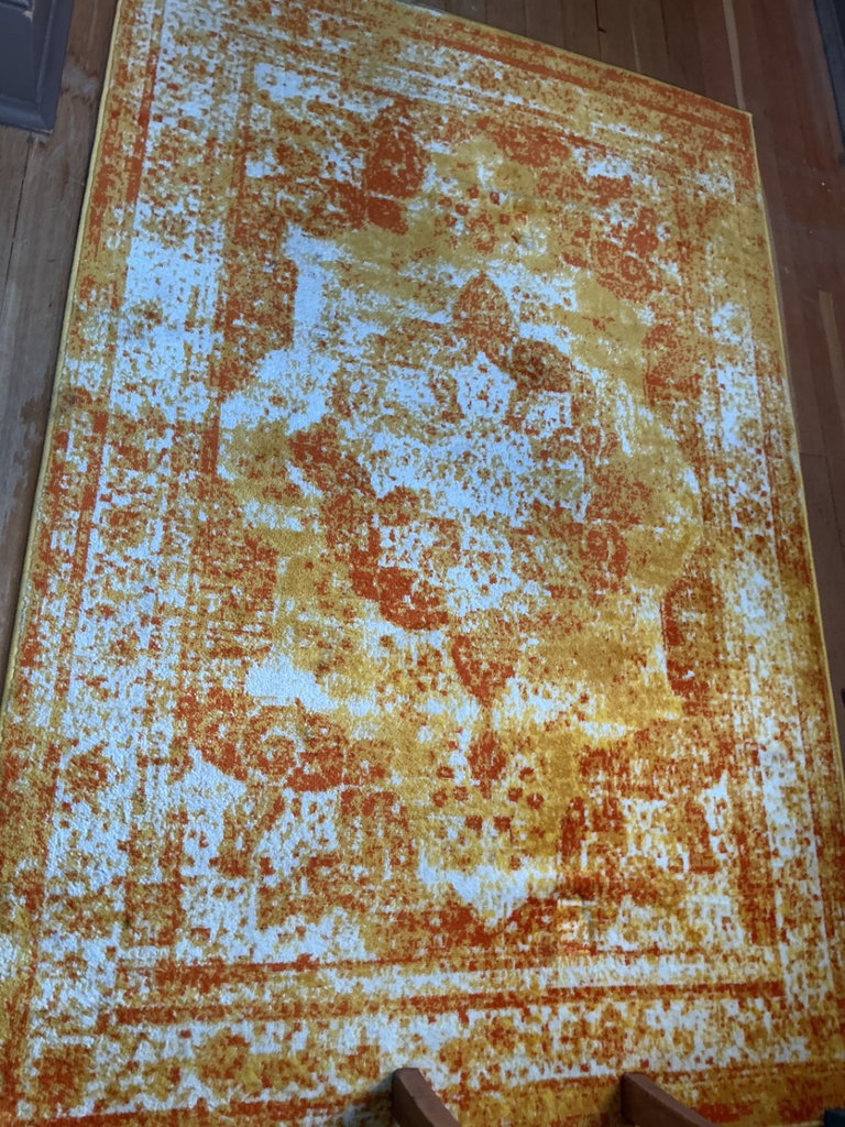 Monaco Collection yellow distressed area rug - image 2 of 5